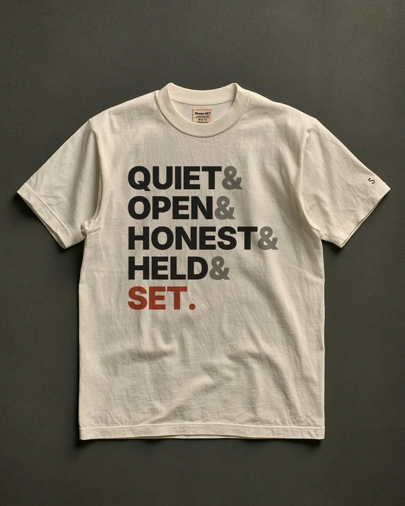 STS-T03 · The Stance — White / ink